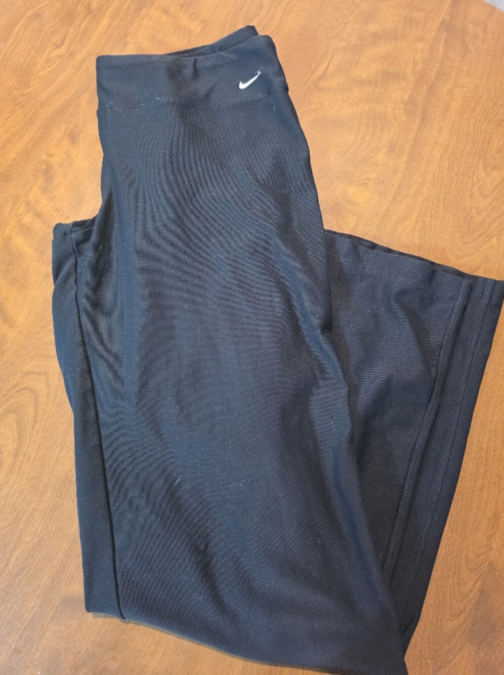 Nike Black Track Pants with White Swoosh